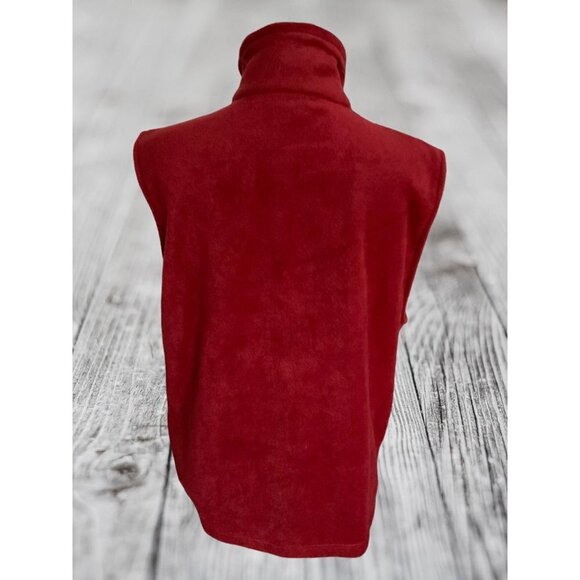 Columbia sleeveless fleece full zip hand pockets solid burgundy vest size medium - Picture 7 of 8